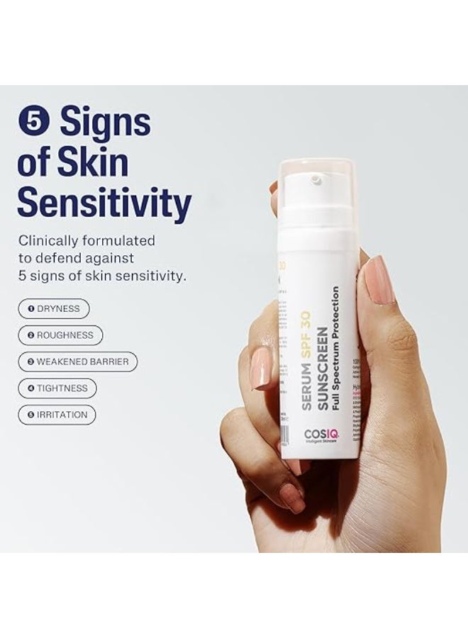 "كوز آي كيو" واقي الشمس Cos-IQ بعامل حماية SPF 30 PA++++ | مُختَبَر سريريًا، خفيف الوزن | لا يترك أثرًا أبيض | واقي شمس واسع الطيف بتركيبة سيروم، يوفر حماية من الأشعة فوق البنفسجية UVA وUVB والأشعة تحت الحمراء | مناسب للنساء والرجال | 30 مل - Image 2